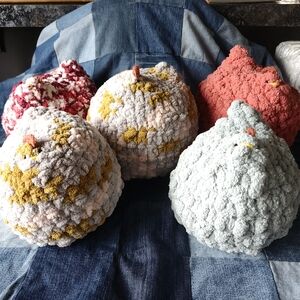 Handcrafted Plush Chicken Decor - Multicolor